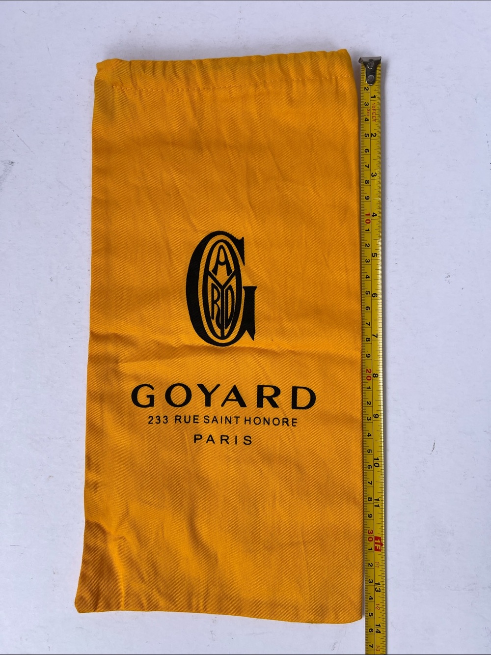 Goyard Yellow Drawstring Dust Pouch with Black Logo